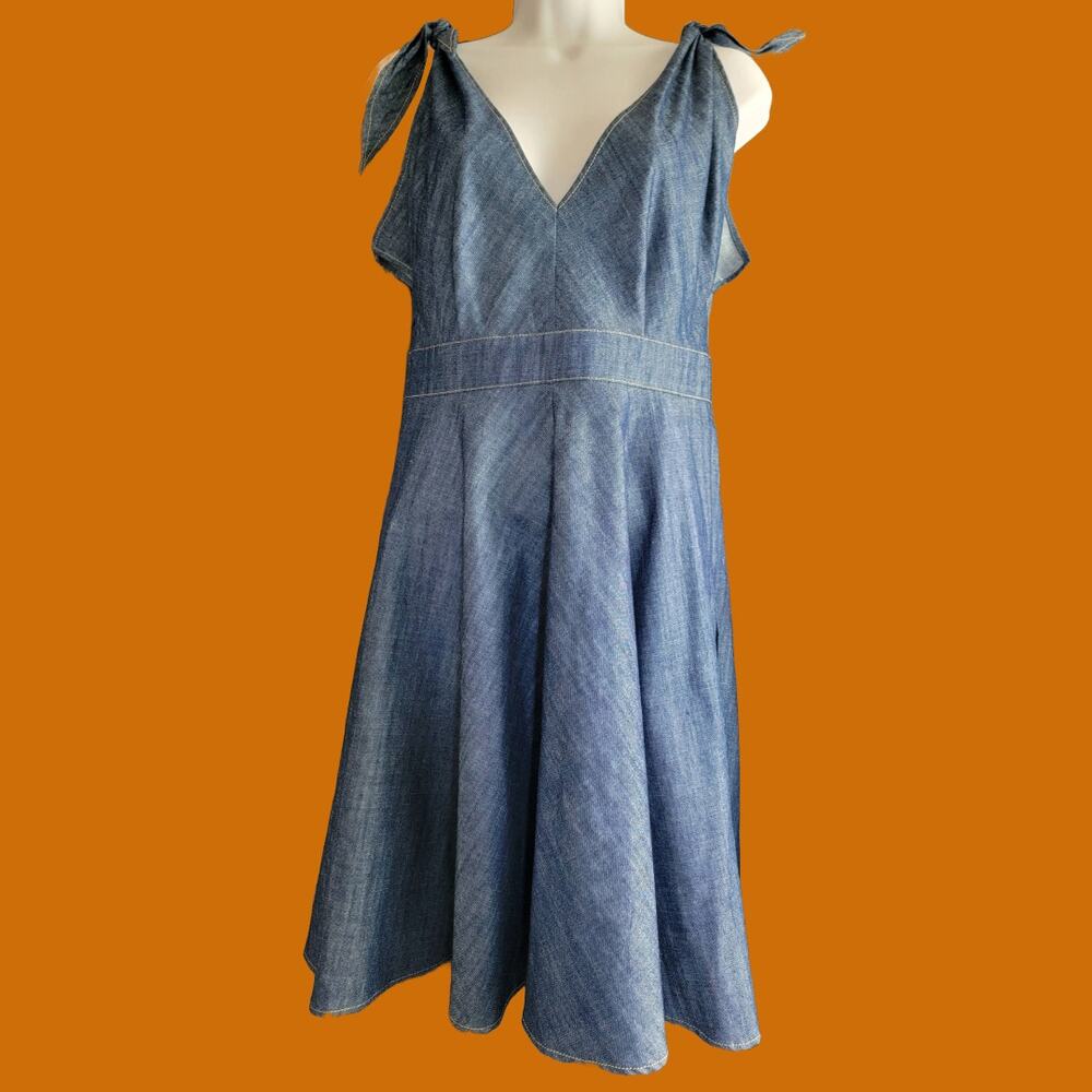 NWT Derek Lam  for eBay Dark Indigo Denim Sun Dress, Size 4